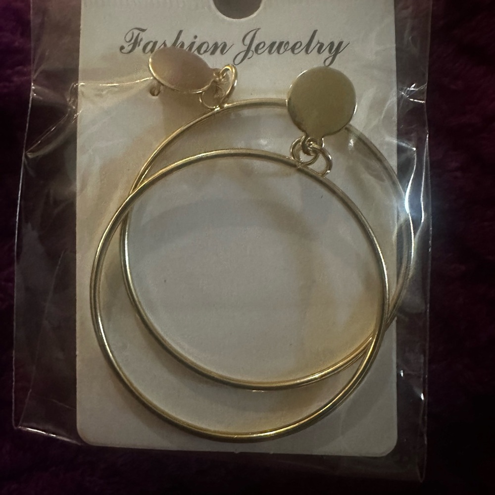 Gold Hoop Earrings 
7 for $35